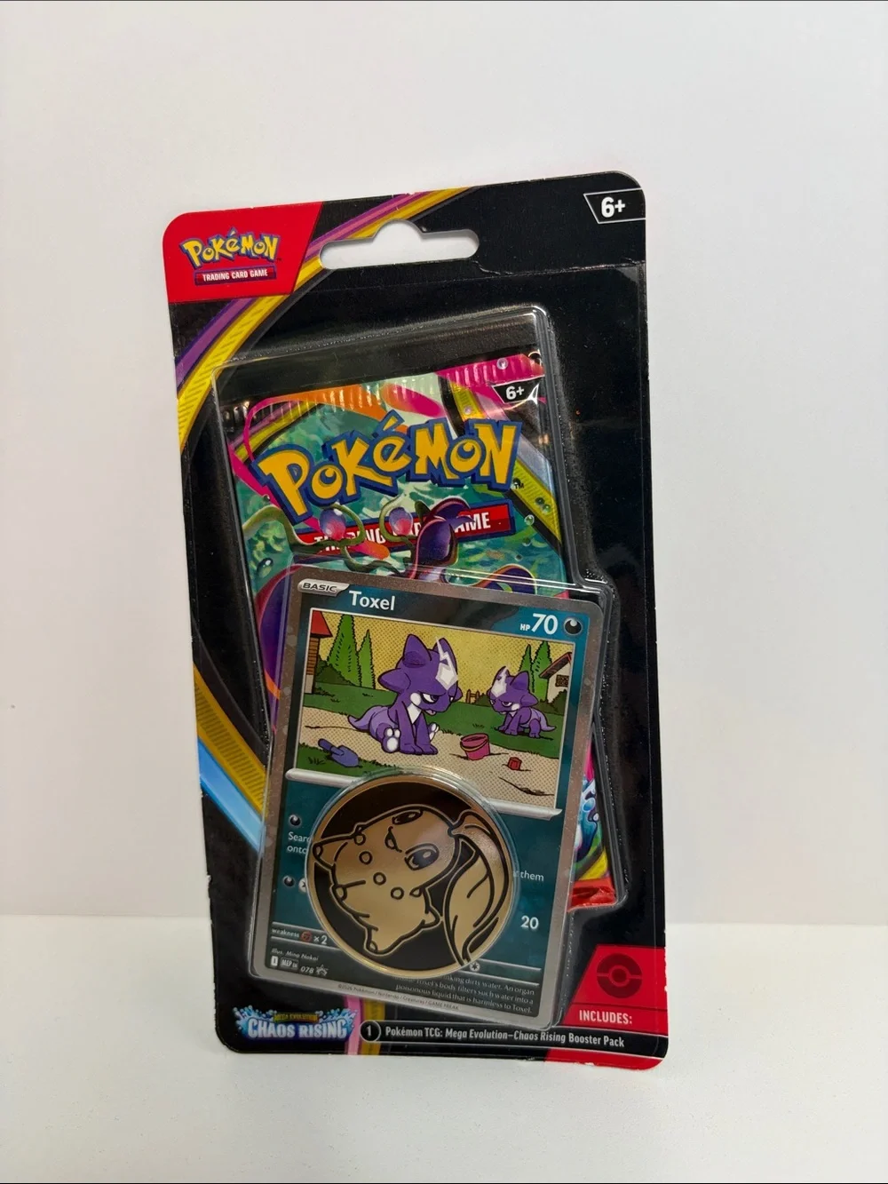 Pokemon Toxel Promo Card & Coin Pack - Black, Purple, Gold